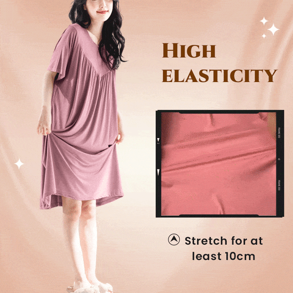 🔥 Super Soft Short Sleeve Pajama Dress 😴👗 Ultimate Comfort & Relaxed Fit! ✨