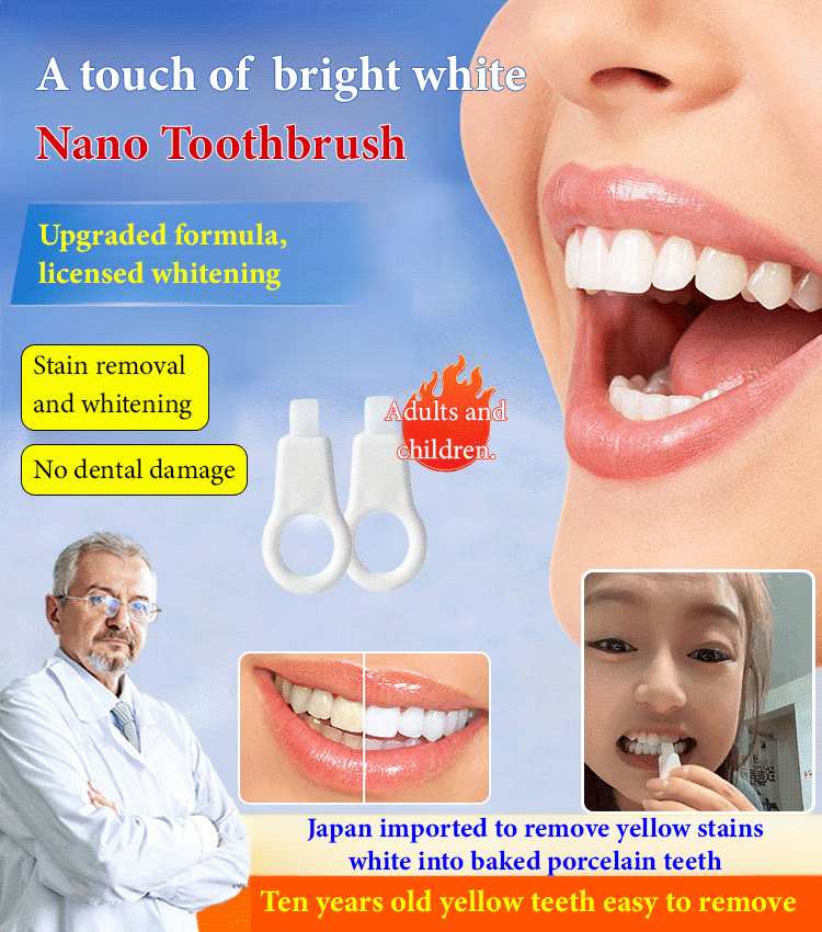 🦷 Nano Cleaning Tooth Stain Remover ✨💎 Gently Whitens & Polishes for a Brighter Smile!