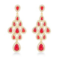 Red Transparent Teardrop Crystal Earrings