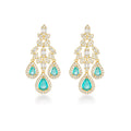 Green Transparent Teardrop Crystal Earrings