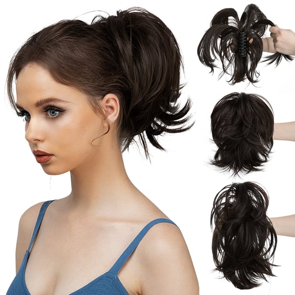 💁‍♀️✨ Synthetic Claw Clip-In Ponytail 🌟 Easy DIY Hairpiece & Bun!