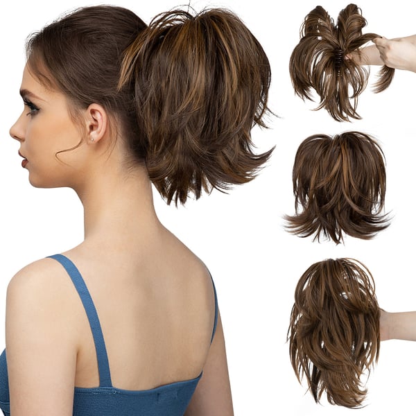 💁‍♀️✨ Synthetic Claw Clip-In Ponytail 🌟 Easy DIY Hairpiece & Bun!