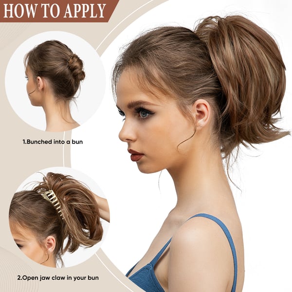 💁‍♀️✨ Synthetic Claw Clip-In Ponytail 🌟 Easy DIY Hairpiece & Bun!