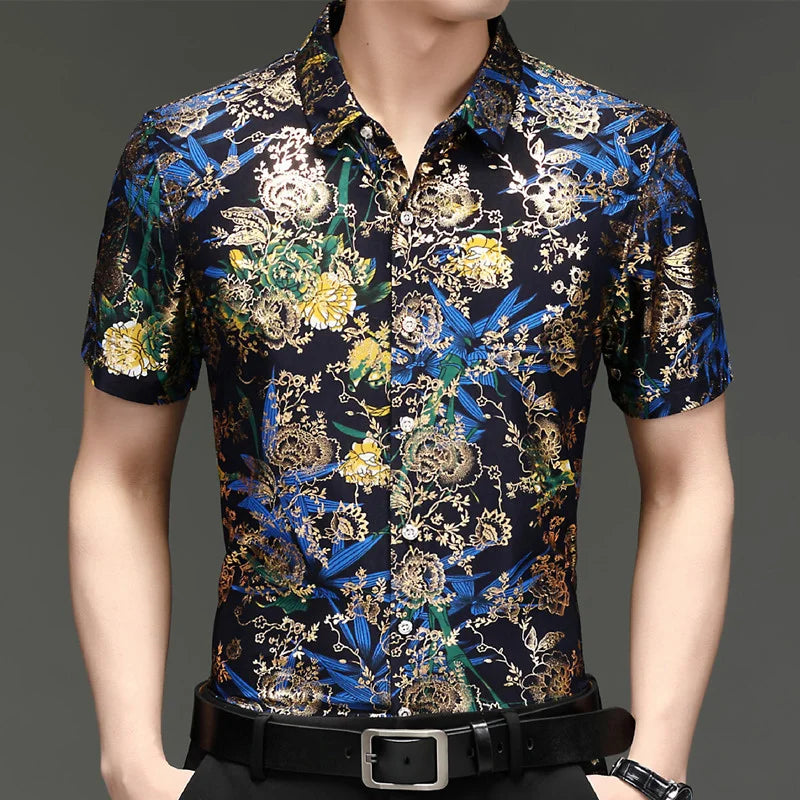 🔥Last Day Sale 49% OFF👔 Men's Summer Loose Fit Iron-Free Silk Shirt ☀️✨ Cool, Wrinkle-Free & Effortlessly Stylish!