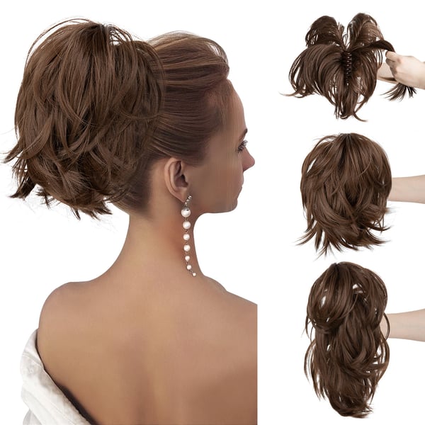 💁‍♀️✨ Synthetic Claw Clip-In Ponytail 🌟 Easy DIY Hairpiece & Bun!