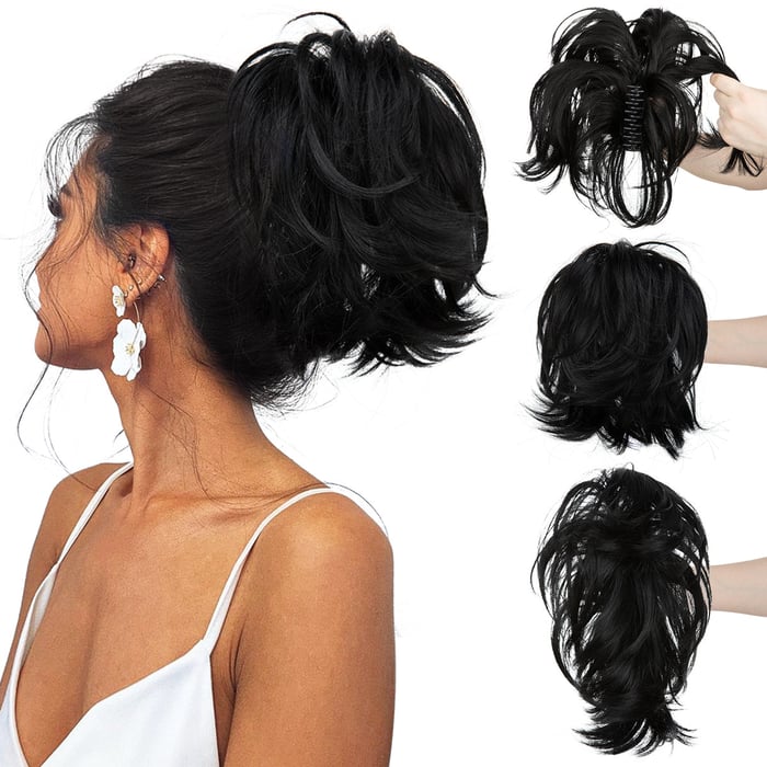 💁‍♀️✨ Synthetic Claw Clip-In Ponytail 🌟 Easy DIY Hairpiece & Bun!