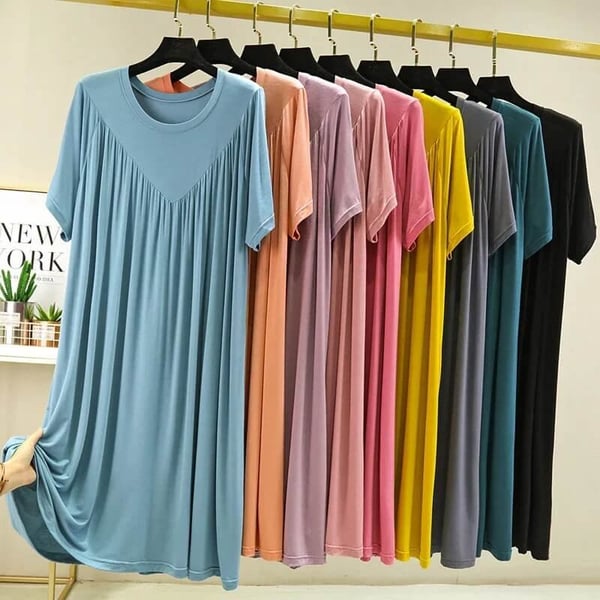 🔥 Super Soft Short Sleeve Pajama Dress 😴👗 Ultimate Comfort & Relaxed Fit! ✨