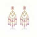 📿Pink Crystal Fireworks Drop Earrings