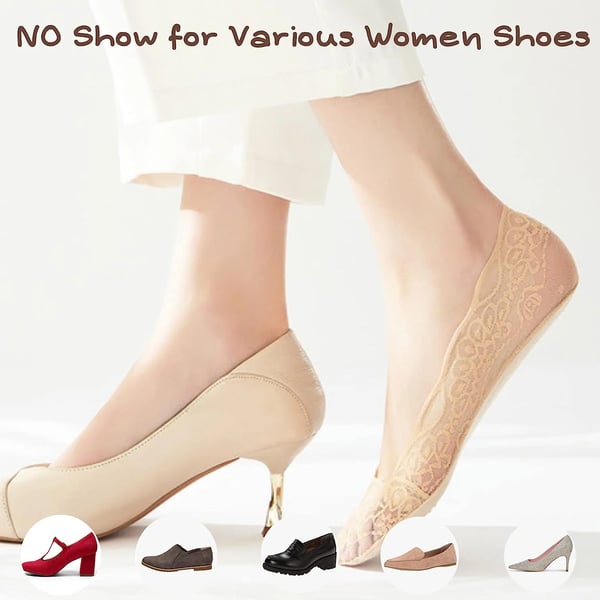 🧦 Lace No-Show Liner Socks for Women ✨ Invisible Comfort with a Touch of Elegance!