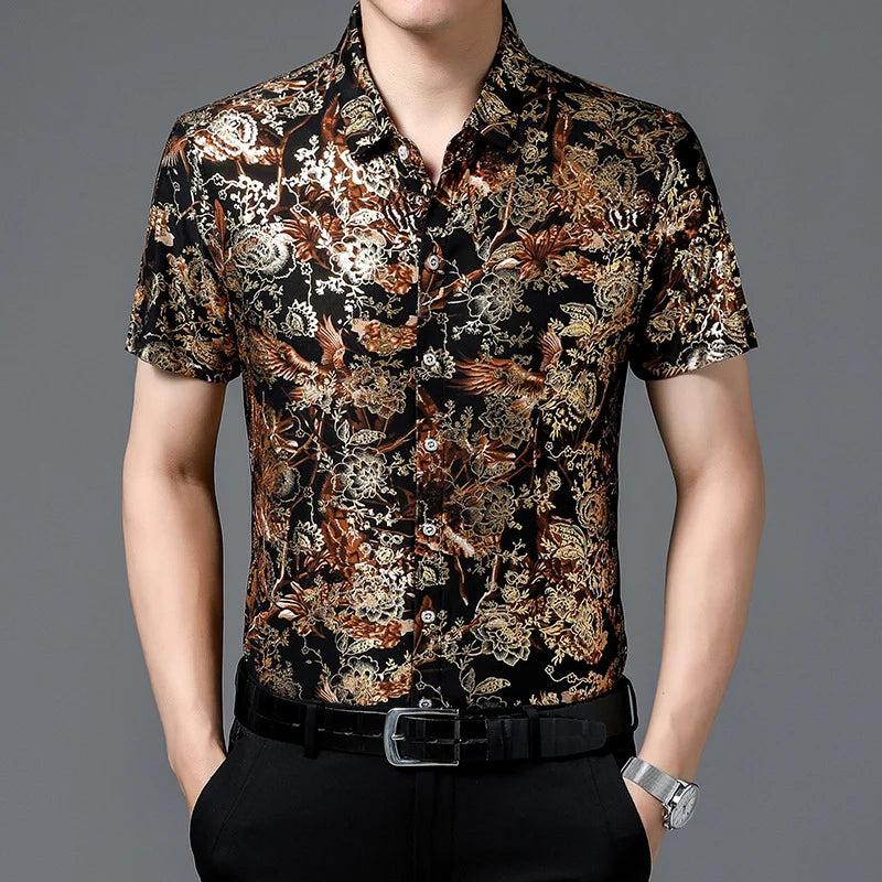 🔥Last Day Sale 49% OFF👔 Men's Summer Loose Fit Iron-Free Silk Shirt ☀️✨ Cool, Wrinkle-Free & Effortlessly Stylish!