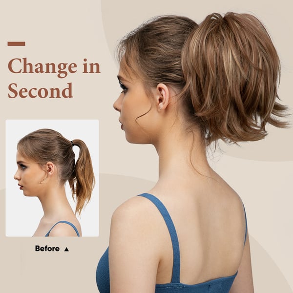 💁‍♀️✨ Synthetic Claw Clip-In Ponytail 🌟 Easy DIY Hairpiece & Bun!