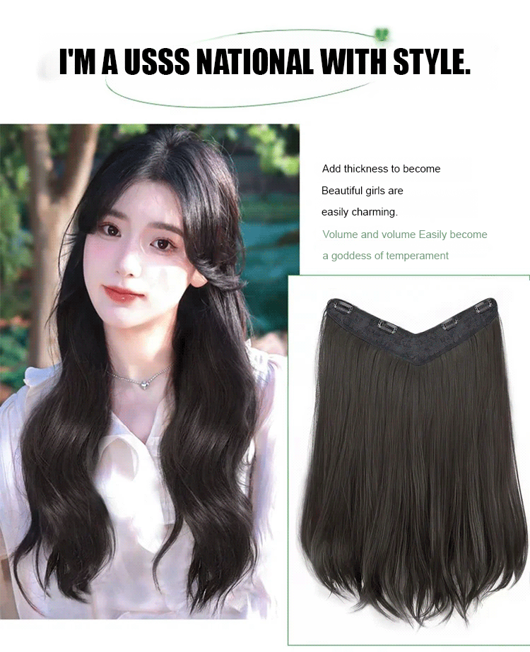 🌊 Cool Atmosphere Water Ripple One-Piece Wig ✨ Effortless Waves & Stylish Look!