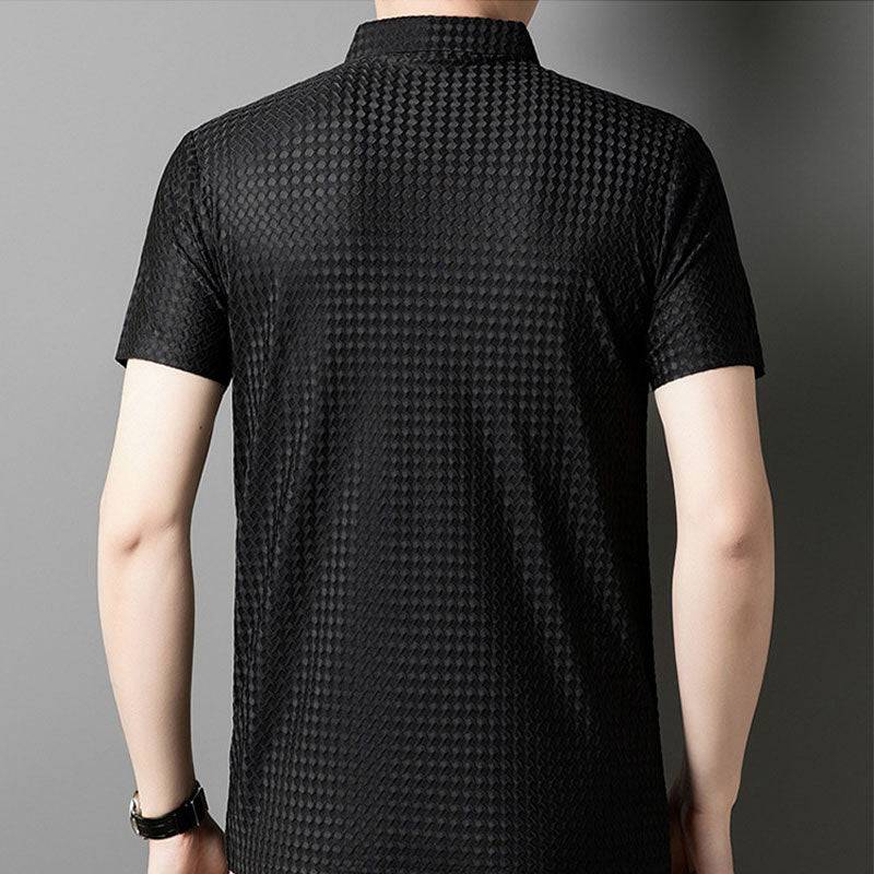 🎉 Men’s Textured Short-Sleeve Shirt 👕✨ Stylish, Breathable & Perfect for Any Occasion!